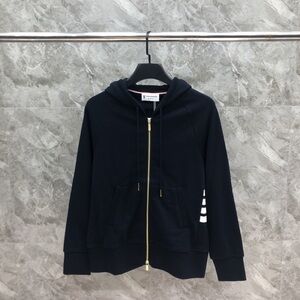 Thom Browne Navy Hoodie with Gold Accents